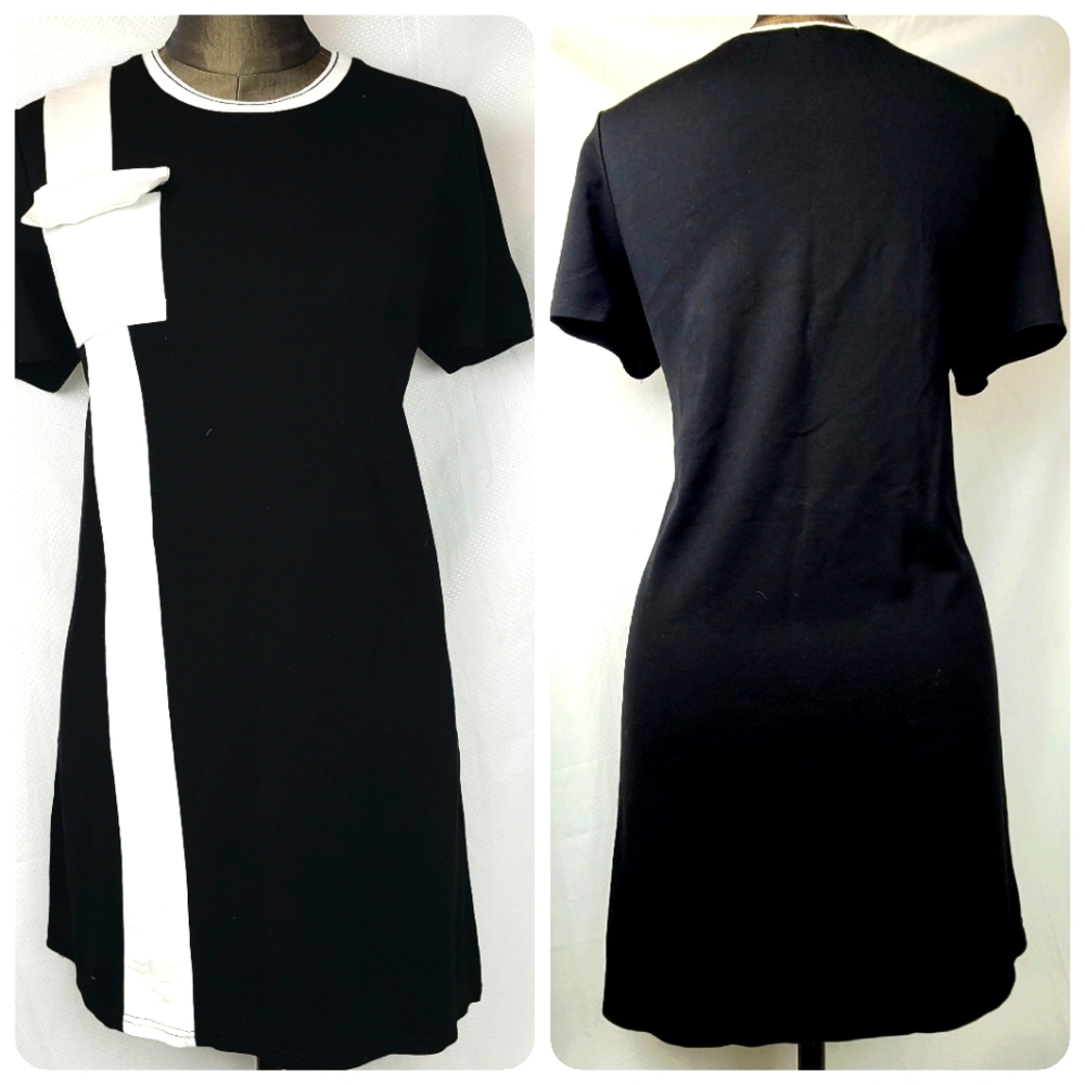 Mod Ska Skingirl Dress. Size L .Black White T-shirt dress 70s style